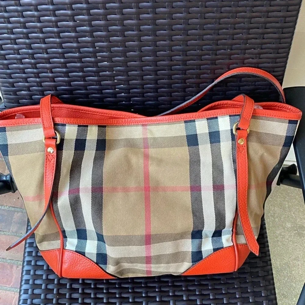 Burberry Novacheck Haymarket Tote, Cloth/Leather